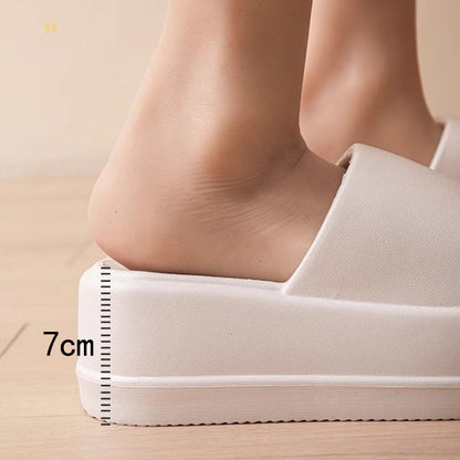 High Heel Flat Slippers Summer Solid Color Non-slip Floor Home Shoes Outdoor Garden Slippers For Women