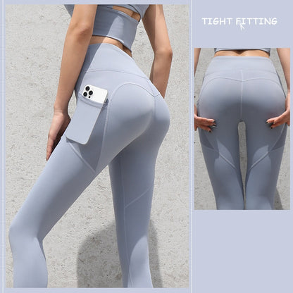 Gym Sport Seamless Leggings with Pockets Push Up High Waist Leggings