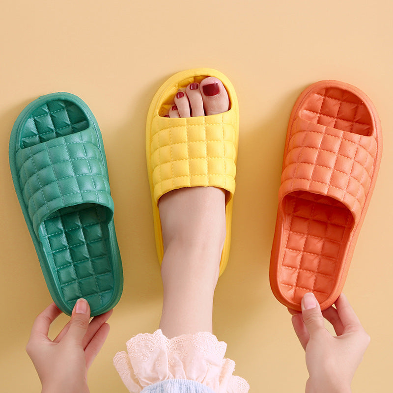 Square Design Slippers Non-Slip Home Shoes