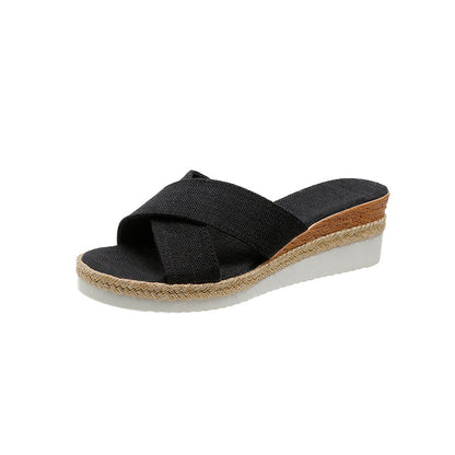 Hemp Wedge Sandals Platform