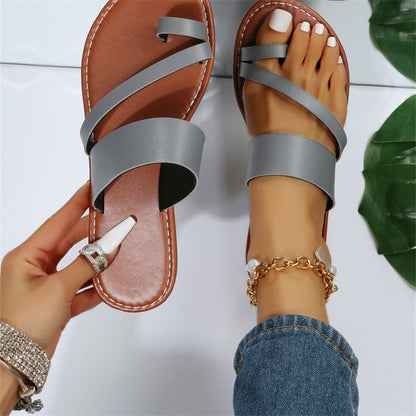 Flat Slippers Fashion Outdoor Thong Sandals Casual Beach Shoes Women