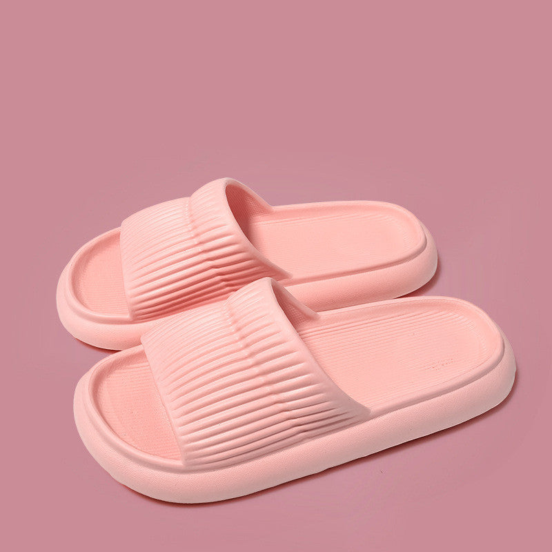 Solid Striped Design Slippers Non-slip