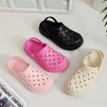 Cross-woven Clogs Shoes Platform Baotou Dual-use Slippers