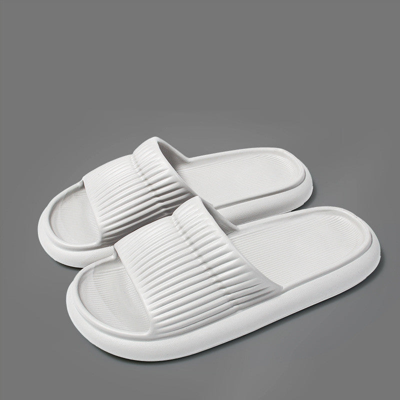 Solid Striped Design Slippers Non-slip