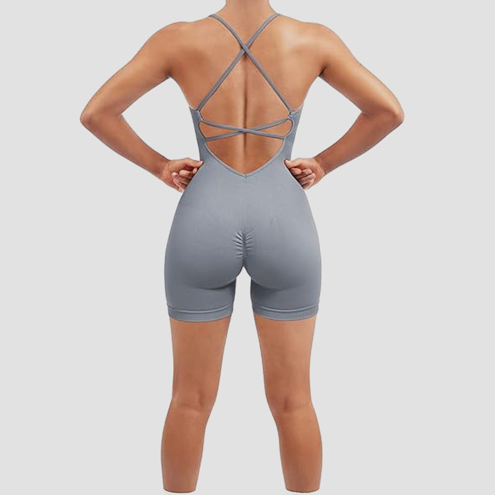 Seamless Sexy Peach Hip One-piece Fitness Clothes Thread Quick-drying