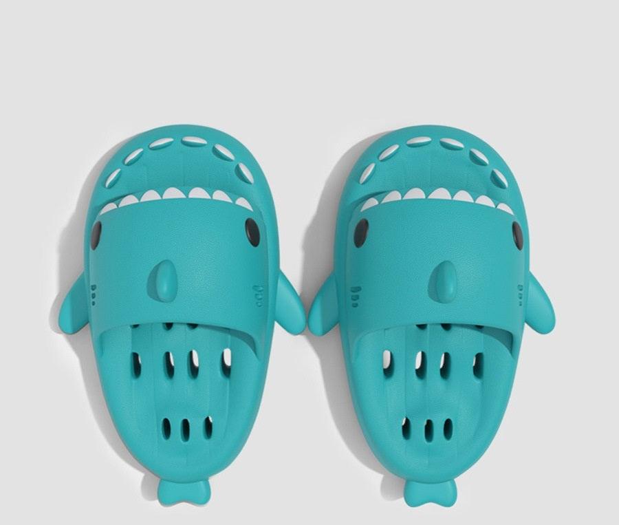 Shark Slippers With Drain Holes Shower Shoes For Women Quick Drying Eva Pool Shark Slides Beach Sandals With Drain Holes