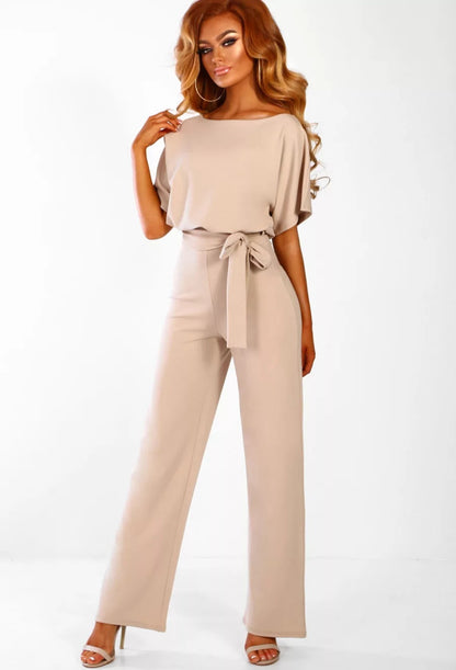 Women's Belted Jumpsuit Off the Shoulders