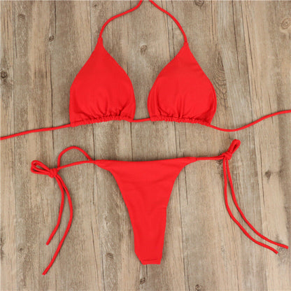 Halter Necktie Bikini Ladies Split Tie Swimsuit