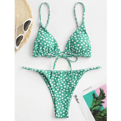 Women's Summer Flowers Print Bikini Sexy Beach Swimming Suit Fashion Push Up Swimsuit Womens Clothing