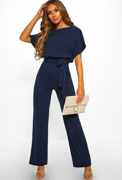 Women's Belted Jumpsuit Off the Shoulders