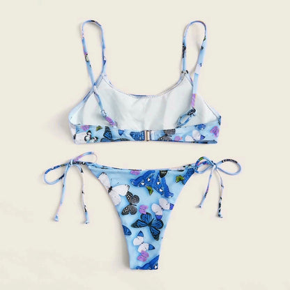 Women's Summer Flowers Print Bikini Sexy Beach Swimming Suit Fashion Push Up Swimsuit Womens Clothing