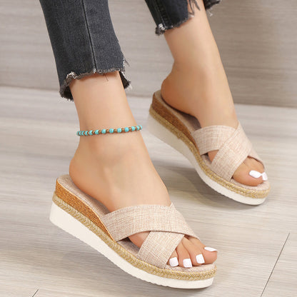 Hemp Wedge Sandals Platform