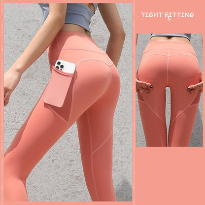 Gym Sport Seamless Leggings with Pockets Push Up High Waist Leggings