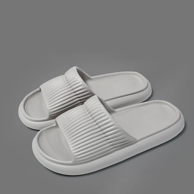 Solid Striped Design Slippers Non-slip