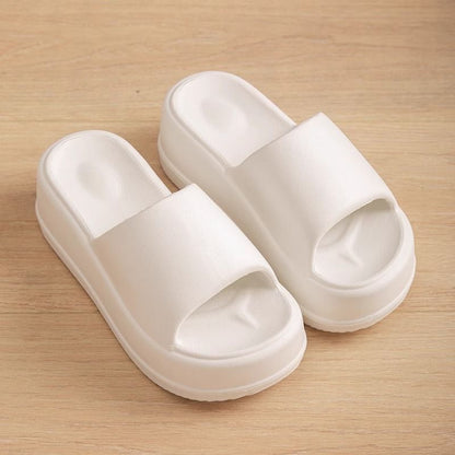 High Heel Flat Slippers Summer Solid Color Non-slip Floor Home Shoes Outdoor Garden Slippers For Women