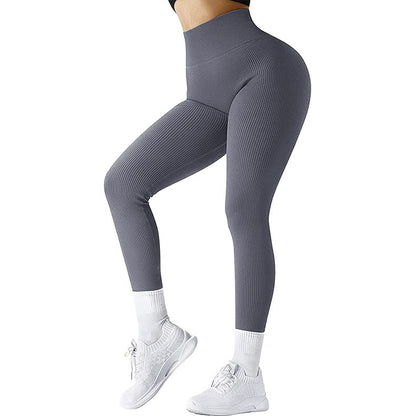 High Waist Seamless Leggings Threaded Knitted Fitness Pants