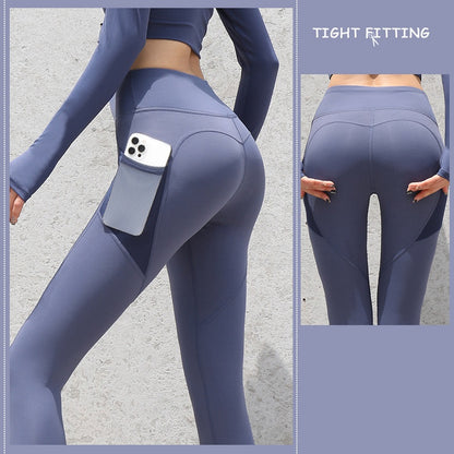 Gym Sport Seamless Leggings with Pockets Push Up High Waist Leggings