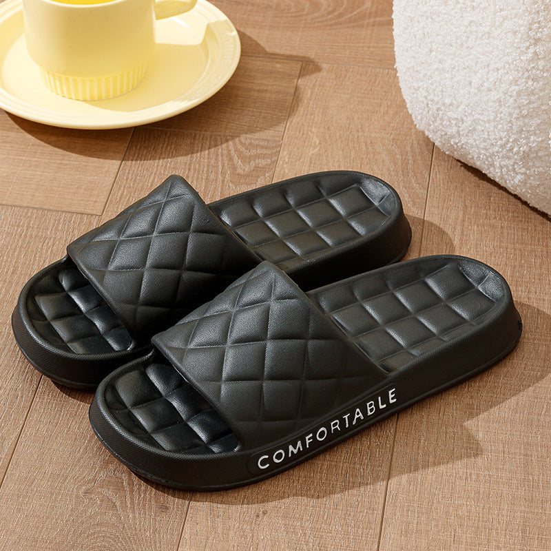 Slippers With Plaid Design Soft-soled Silent