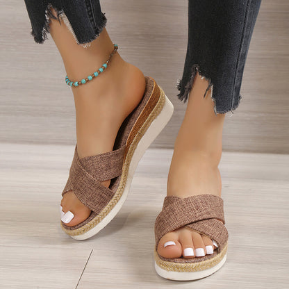 Hemp Wedge Sandals Platform