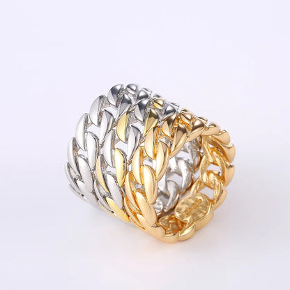 Trendy Unisex Gold, Silver Chain Rings