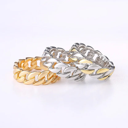 Trendy Unisex Gold, Silver Chain Rings