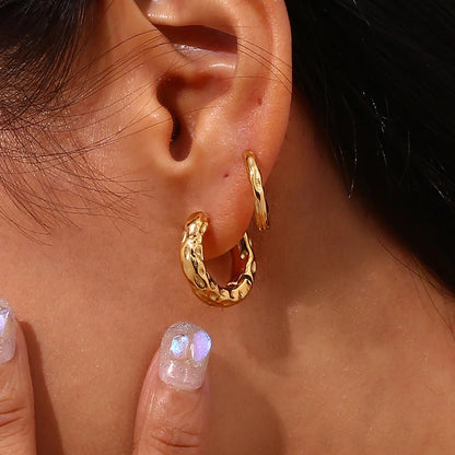 Belle Hammer Gold Hoops