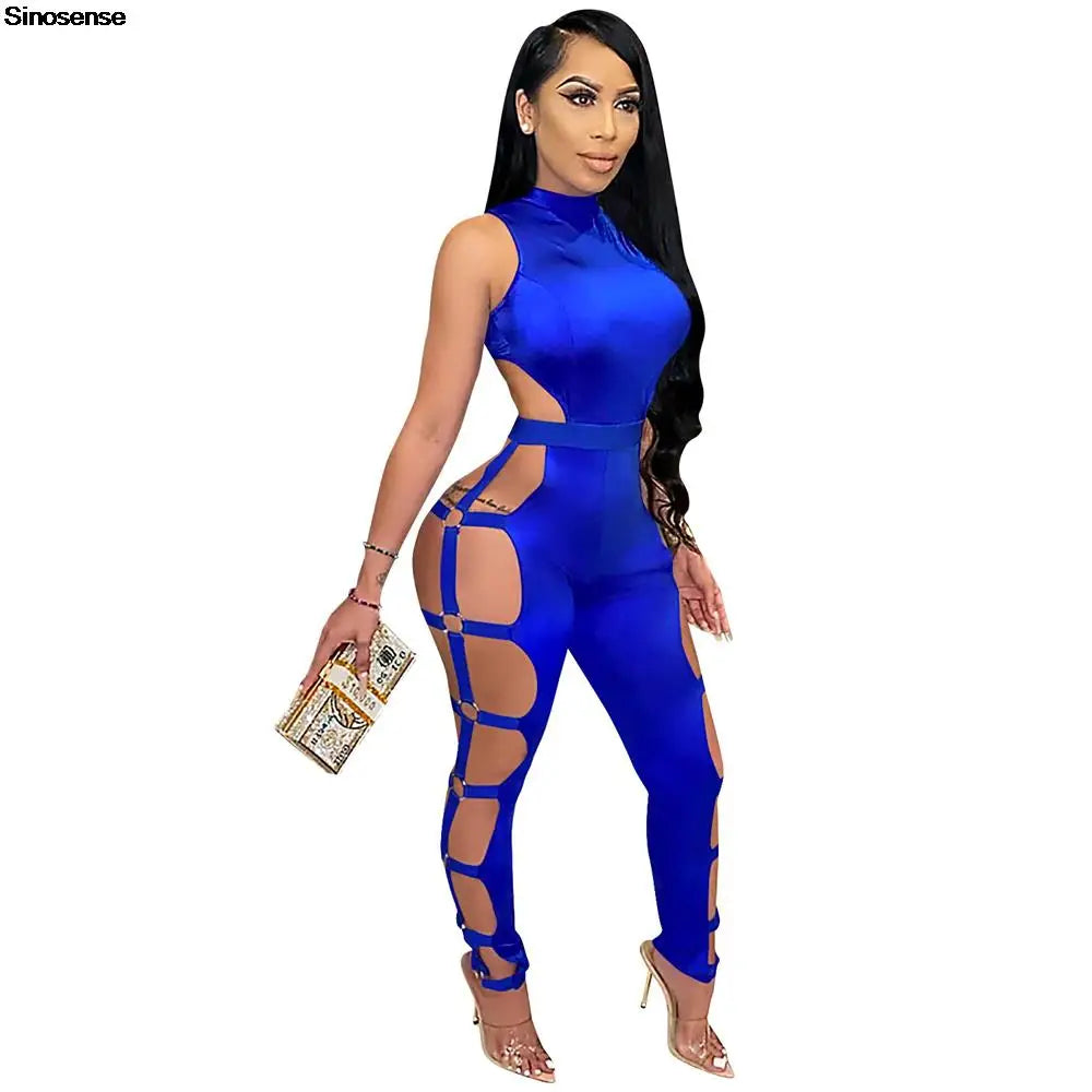 Sexy Hollow Out Cut Out Bodycon Jumpsuit