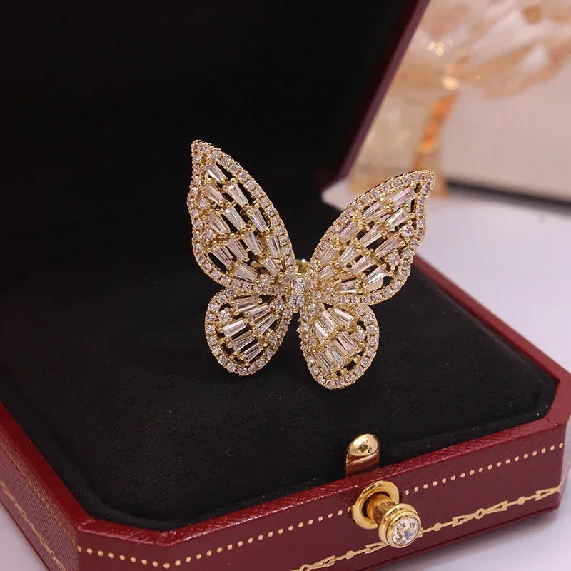 Luxe Butterfly Flutter Adjustable Ring