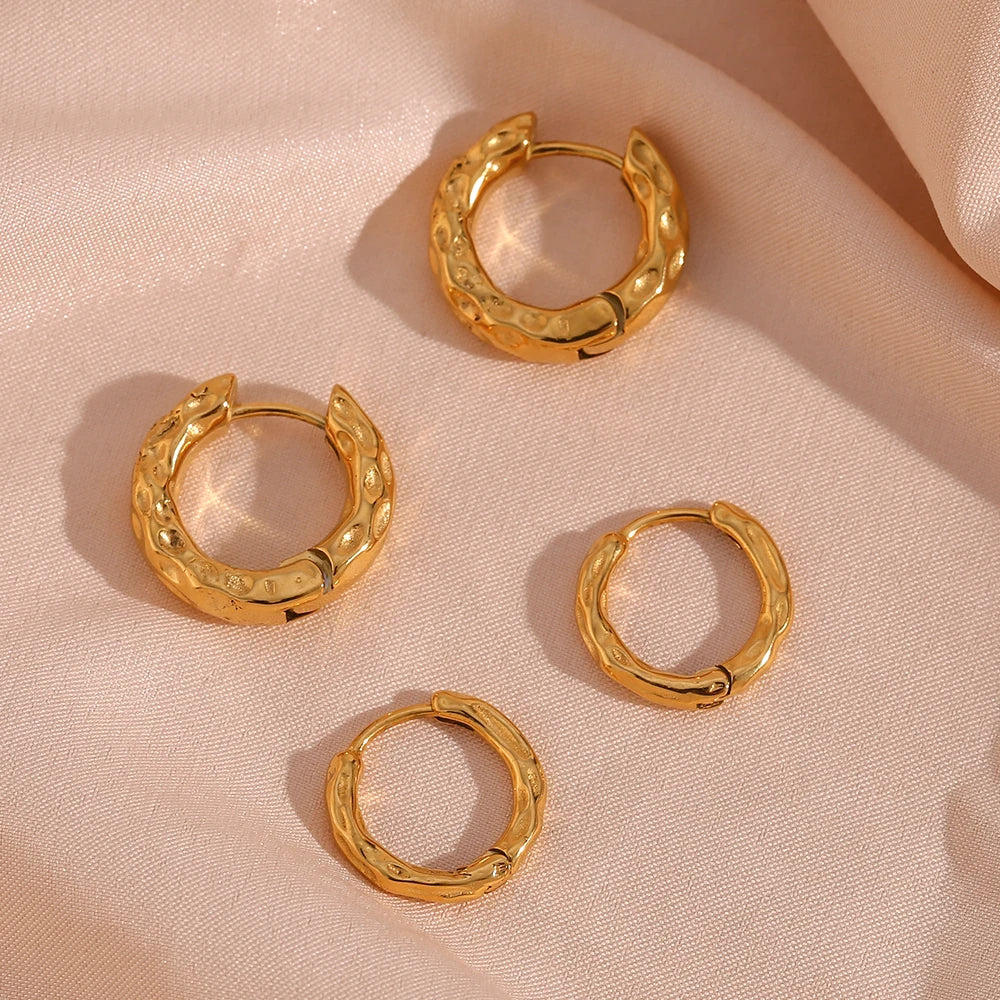 Belle Hammer Gold Hoops