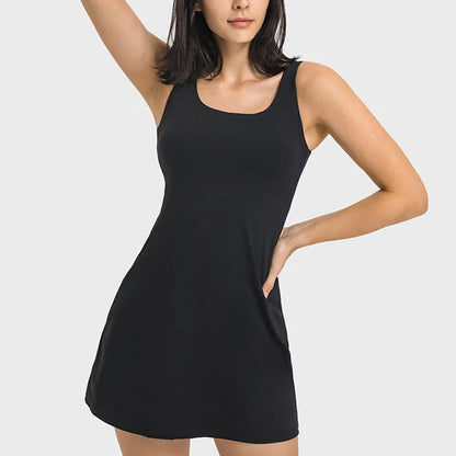 2in1 Sports Dress with Built in Shorts with Pocket