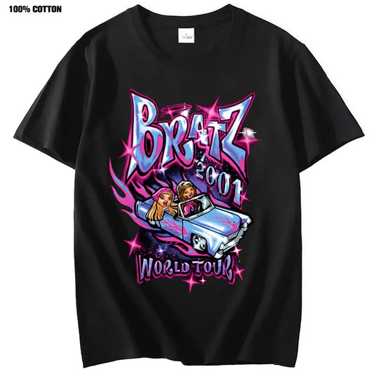 Bratz T Shirts Women Summer Street Oversized T-shirt Harajuku Y2k Tops Men Women Casual Cotton Short Sleeve Plus Size Tshirt