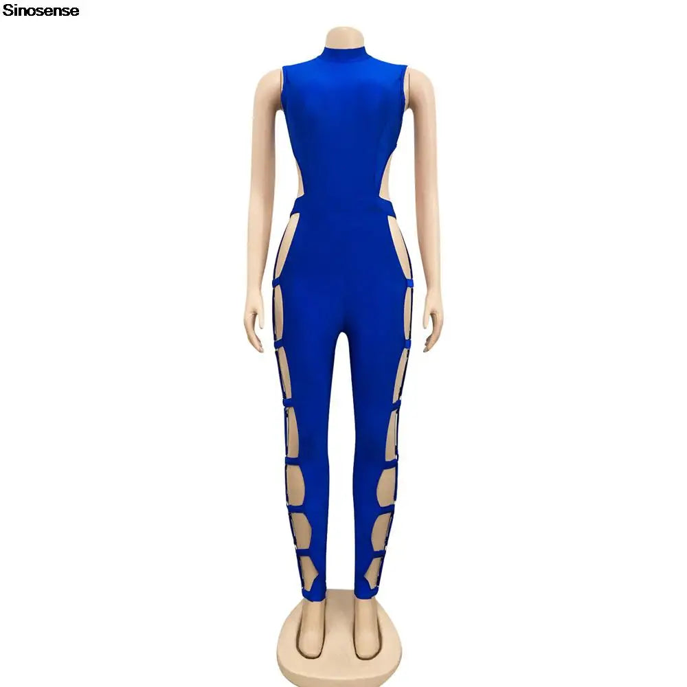 Sexy Hollow Out Cut Out Bodycon Jumpsuit