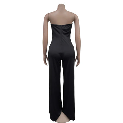 Sexy Strapless Loose Wide Leg Jumpsuit