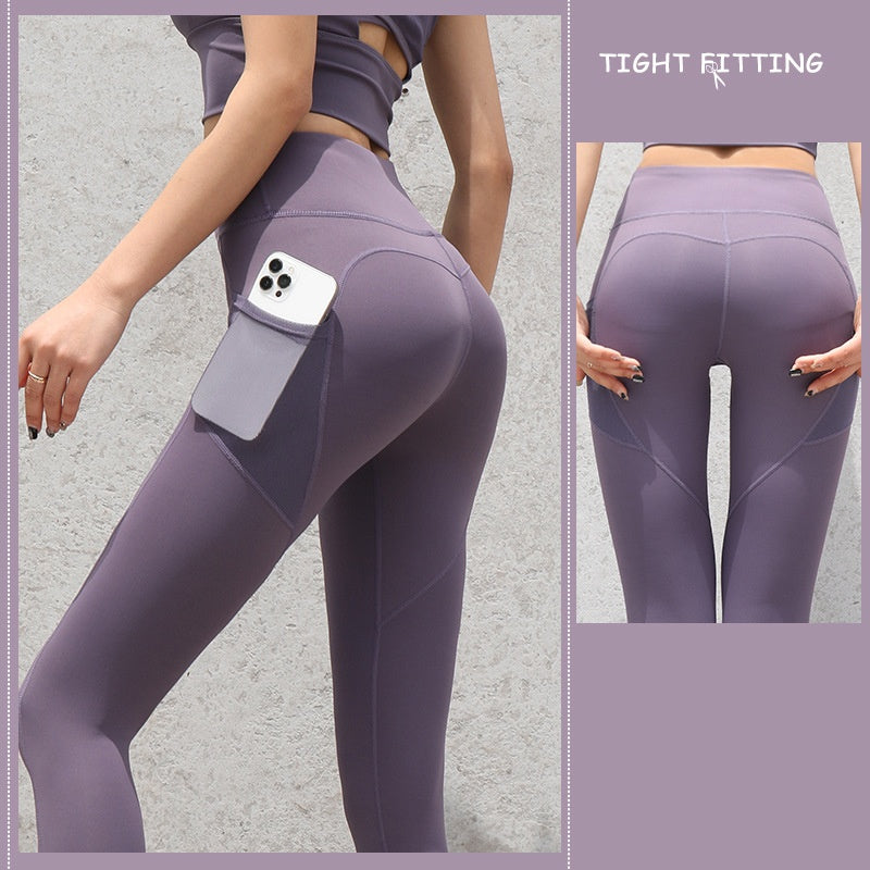 Gym Sport Seamless Leggings with Pockets Push Up High Waist Leggings