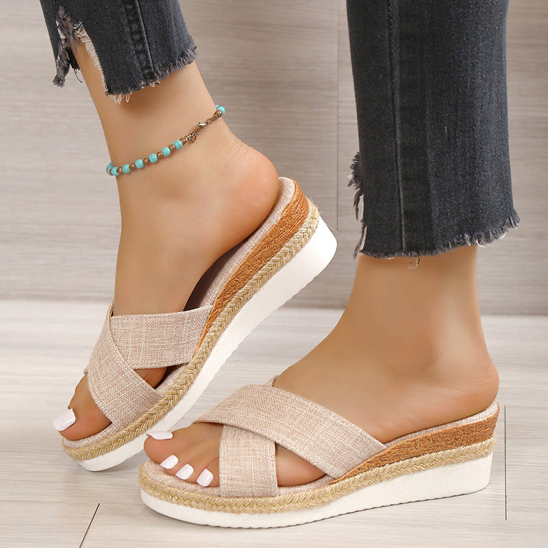 Hemp Wedge Sandals Platform