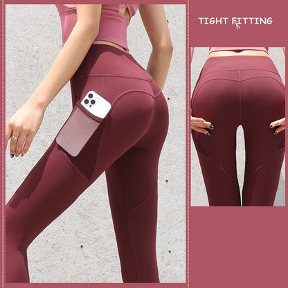 Gym Sport Seamless Leggings with Pockets Push Up High Waist Leggings