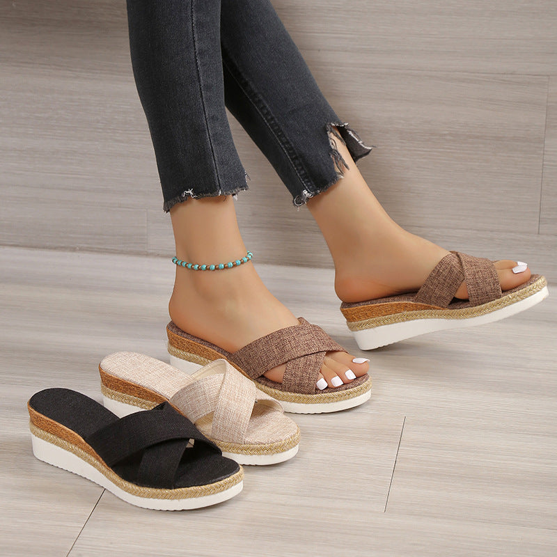 Hemp Wedge Sandals Platform