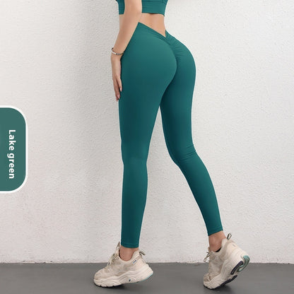 Fashion V-shaped Yoga Pants Ins High Waist Hip Lifting Sports Fitness Pants Womens Clothing