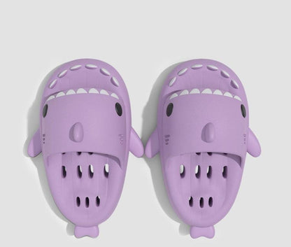 Shark Slippers With Drain Holes Shower Shoes For Women Quick Drying Eva Pool Shark Slides Beach Sandals With Drain Holes