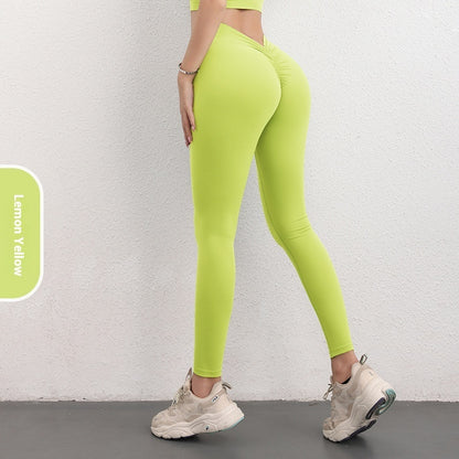 Fashion V-shaped Yoga Pants Ins High Waist Hip Lifting Sports Fitness Pants Womens Clothing