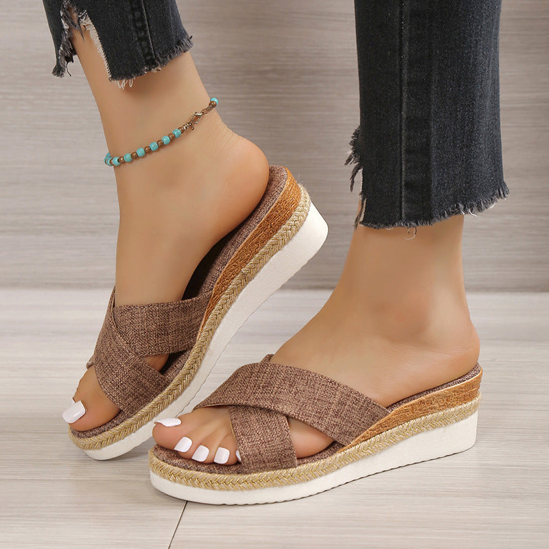 Hemp Wedge Sandals Platform