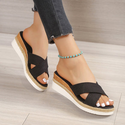 Hemp Wedge Sandals Platform