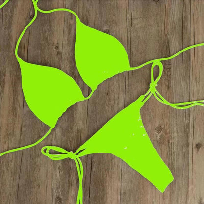 Halter Necktie Bikini Ladies Split Tie Swimsuit